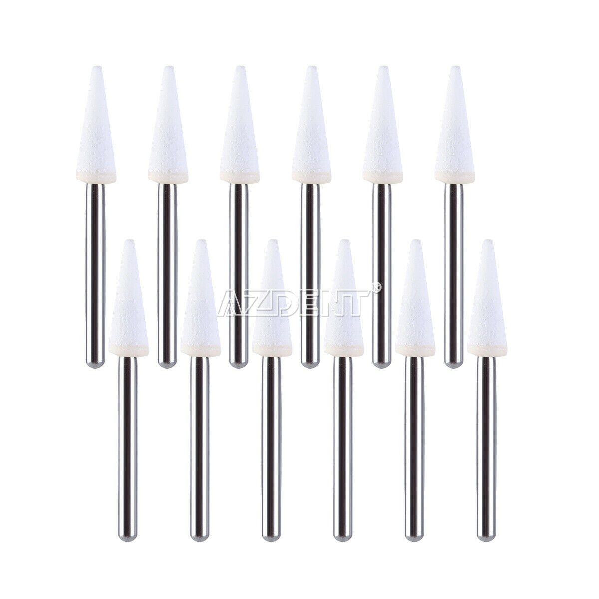 3X Dental White Stone Polishing FG Burs CN1 Abrasion Points Cone Shape AZDENT