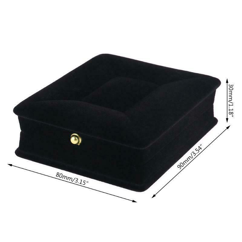 Handy Velvet Necklace Jewelry Gift Display Box Ring Bracelet Storage Case Black