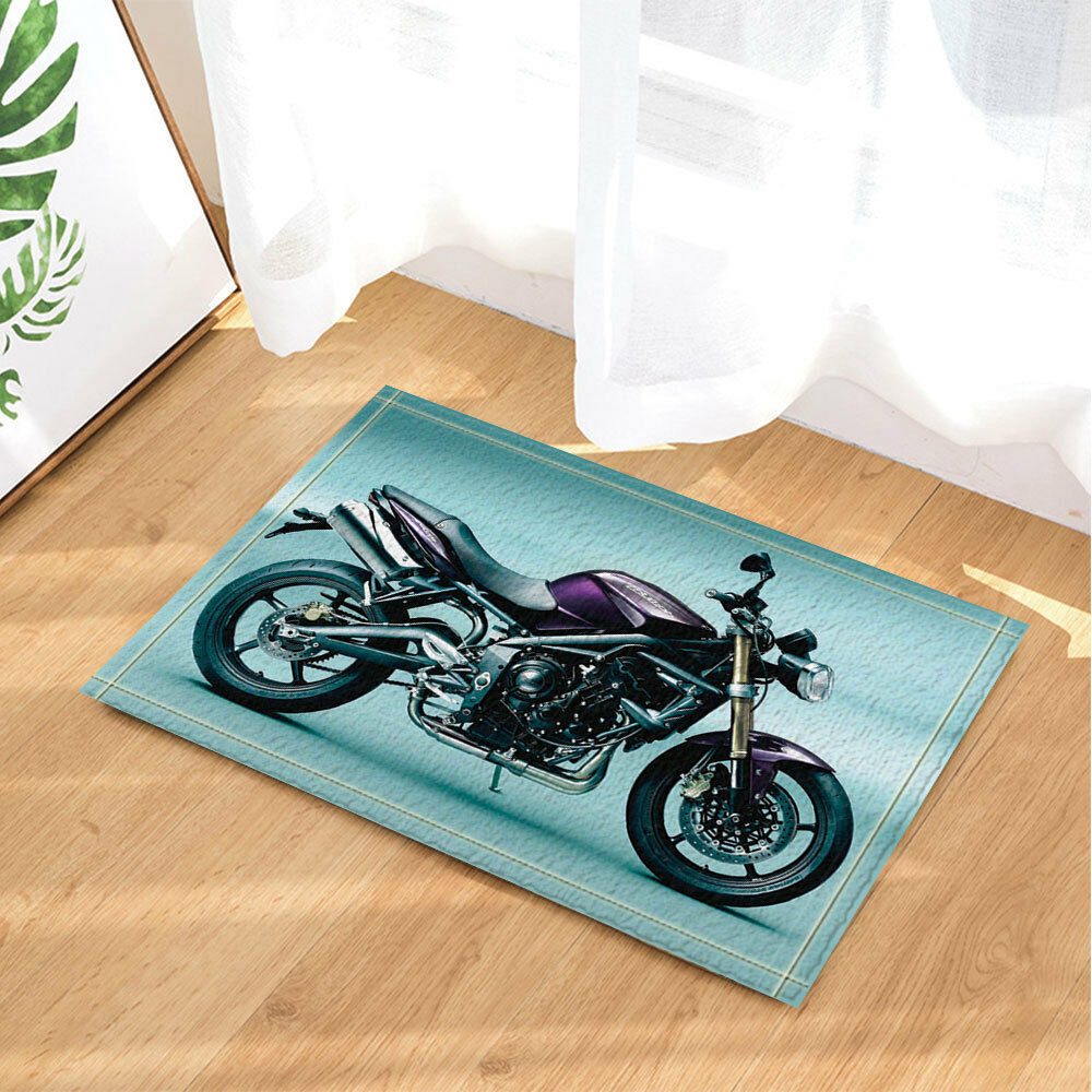 Motorcycle Bath Bathroom Bedroom Floor Shower Mat Rug Non-slip Absorbent doormat