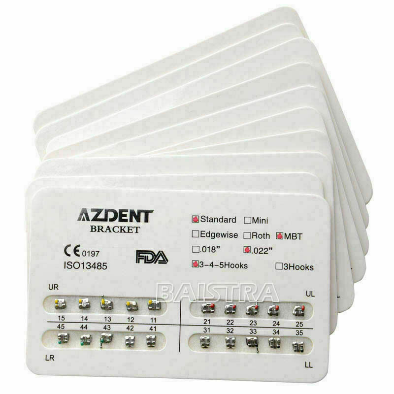 1000 Packs Orthodontic Bracket Brace Dental Standard MBT Slot.022 Hook 3-4-5