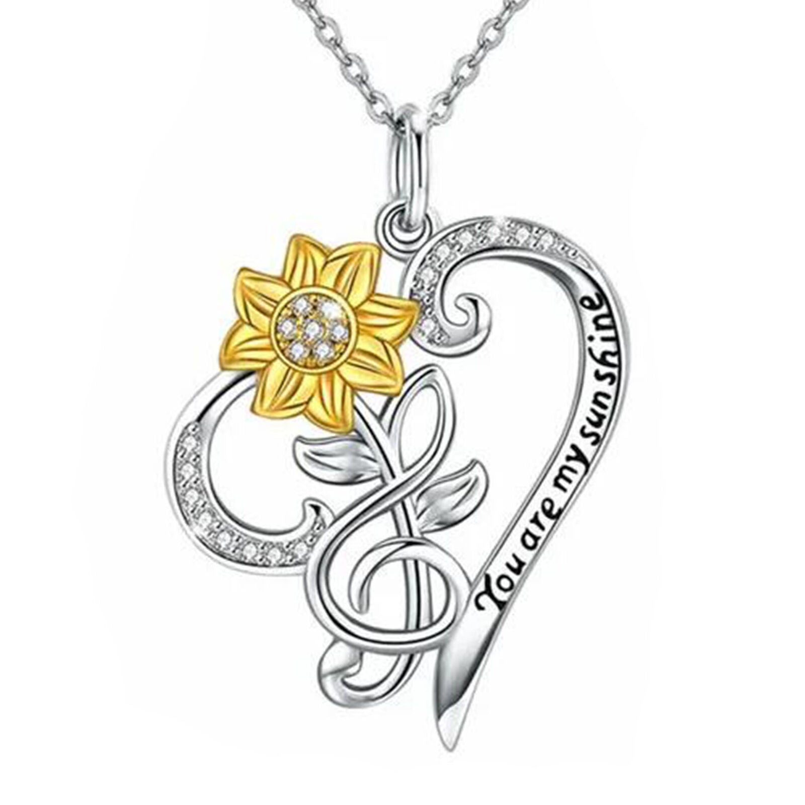 You Are My Sunshine Necklace Sunflower Necklace for Women Girls Gift