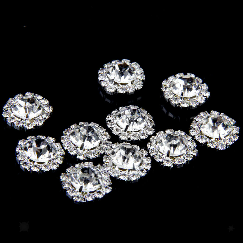10set Crystal Button Flatback Button DIY Jewelry Ornament Garment Decor