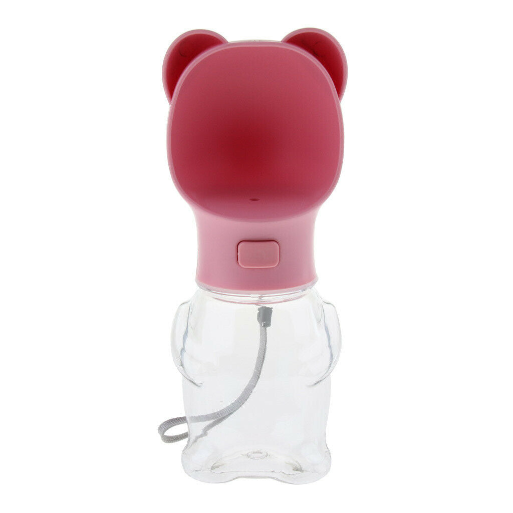 Portable Pet Dog Water Bottle Dogs Travel Puppy Cat Drinking Bowl  Pink