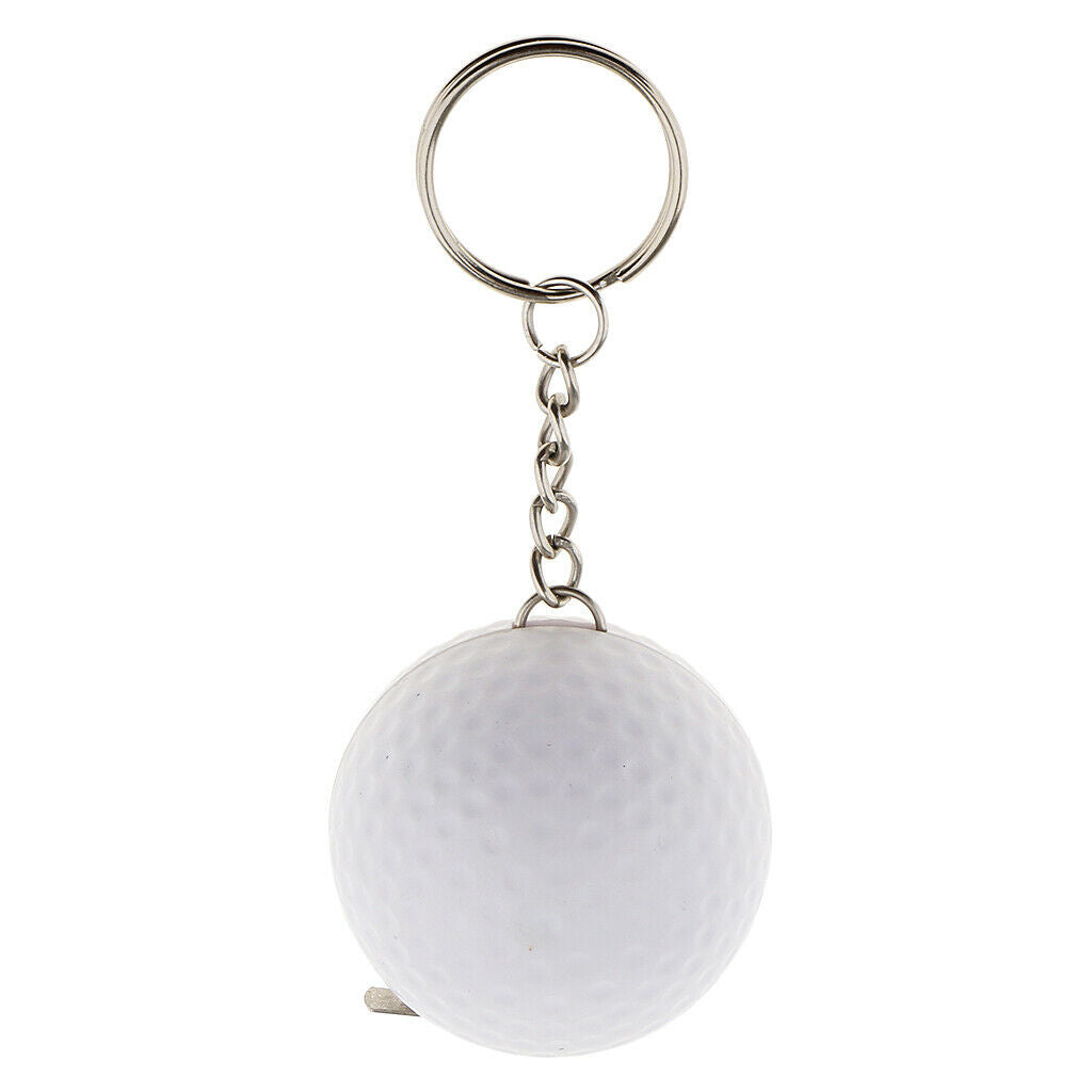 MagiDeal 100 cm Tapeline White Golf Ball Pendant Key Chain Keychain Keyring