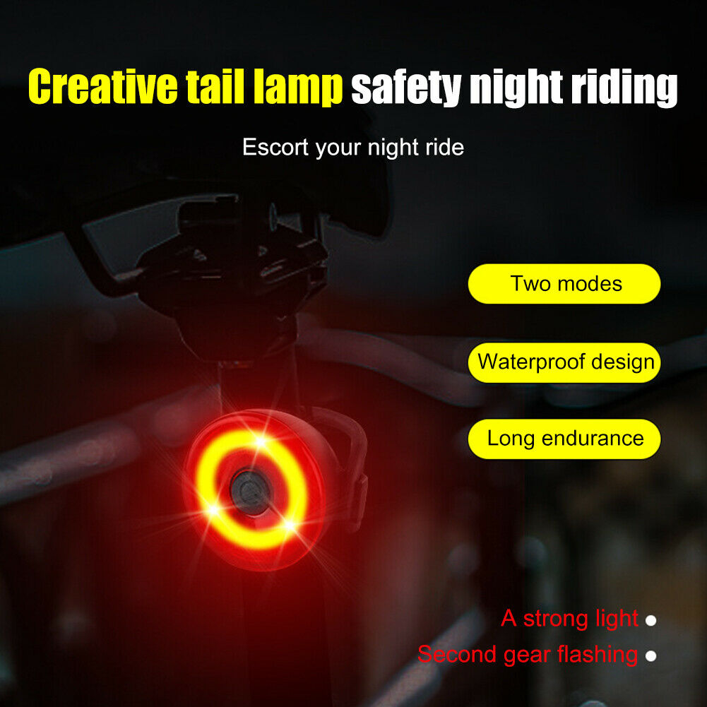 Bike Tail Light Bicycle LED 2 Mode Safety Rear Lamp Flashing Wraning Taillight
