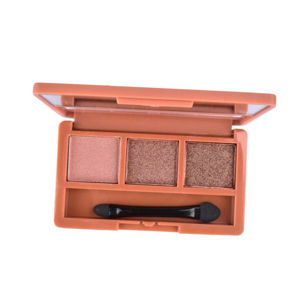3 Colors Long-lasting Natural Shimmer Matte Eyeshadow Makeup Powder Palette #B