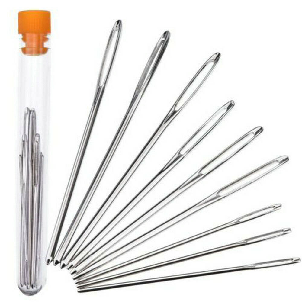 9Pcs/kit 3 Sizes Sewing Tools Stainless Steel Knitting Yarn Blunt Needles Lot