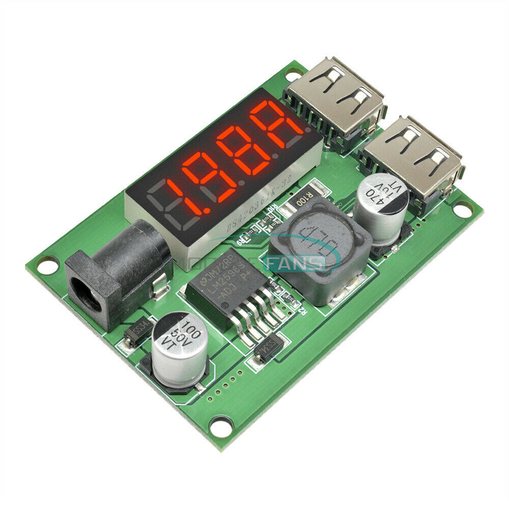 12V/24V/36V to 5V 3A Dual USB DC-DC Step Down Buck Converter Voltmeter