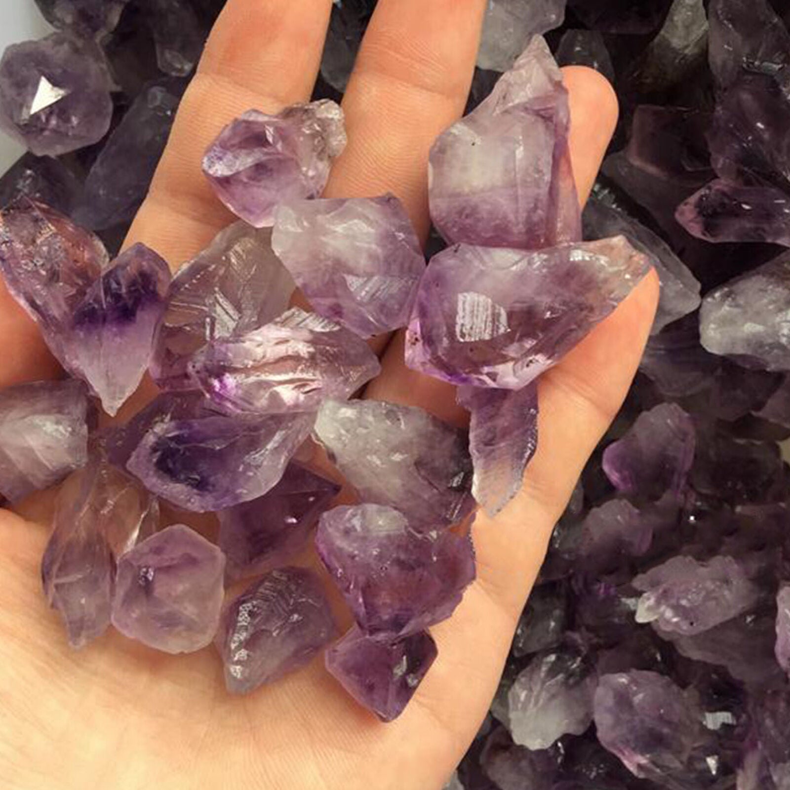 Amethyst Points Collection 1/2 Lb Natural Dark Purple Crystals