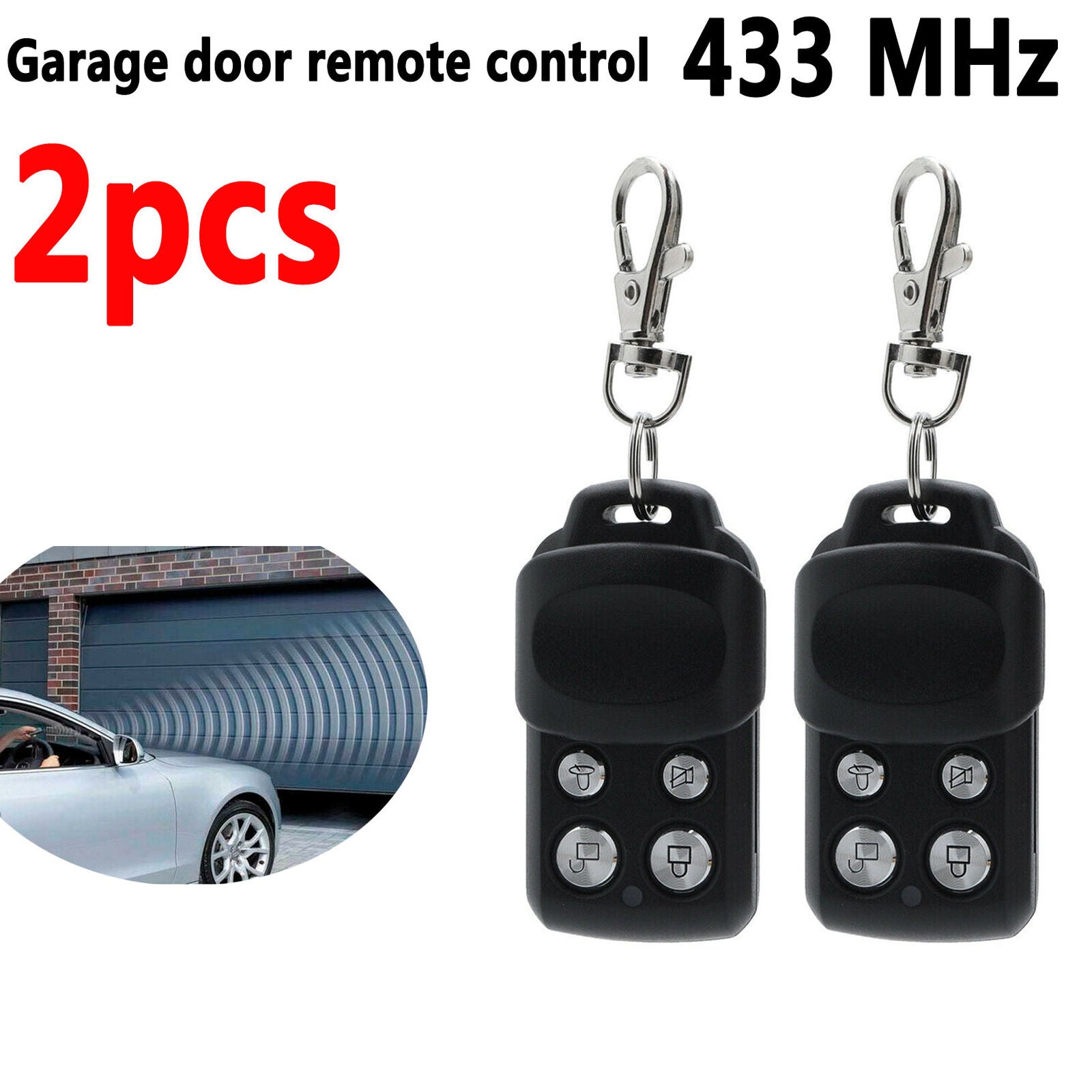 Gate Garage Door Remote Keyring 433MHz For Chamberlain/Motorlift 84335AML CR550