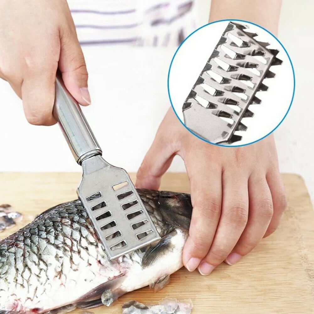 1Pc Stainless Steel Fish Scale Remover Cleaner Scaler Descaler Home Kitchen Tool