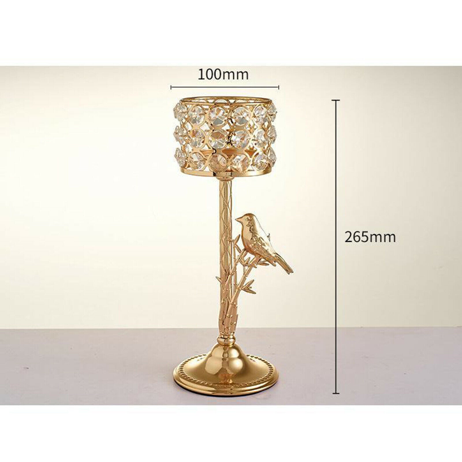 Metal Crystal Candlestick Pillar Candle Holders Stand Wedding Decoration M
