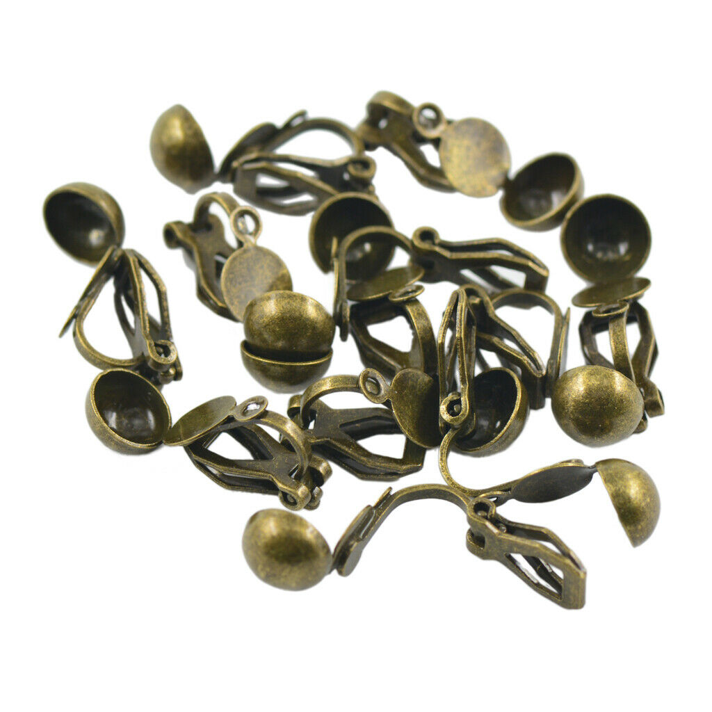 12pcs Bronze Convertible Half Ball Clips on Earring Findings jewelry Making