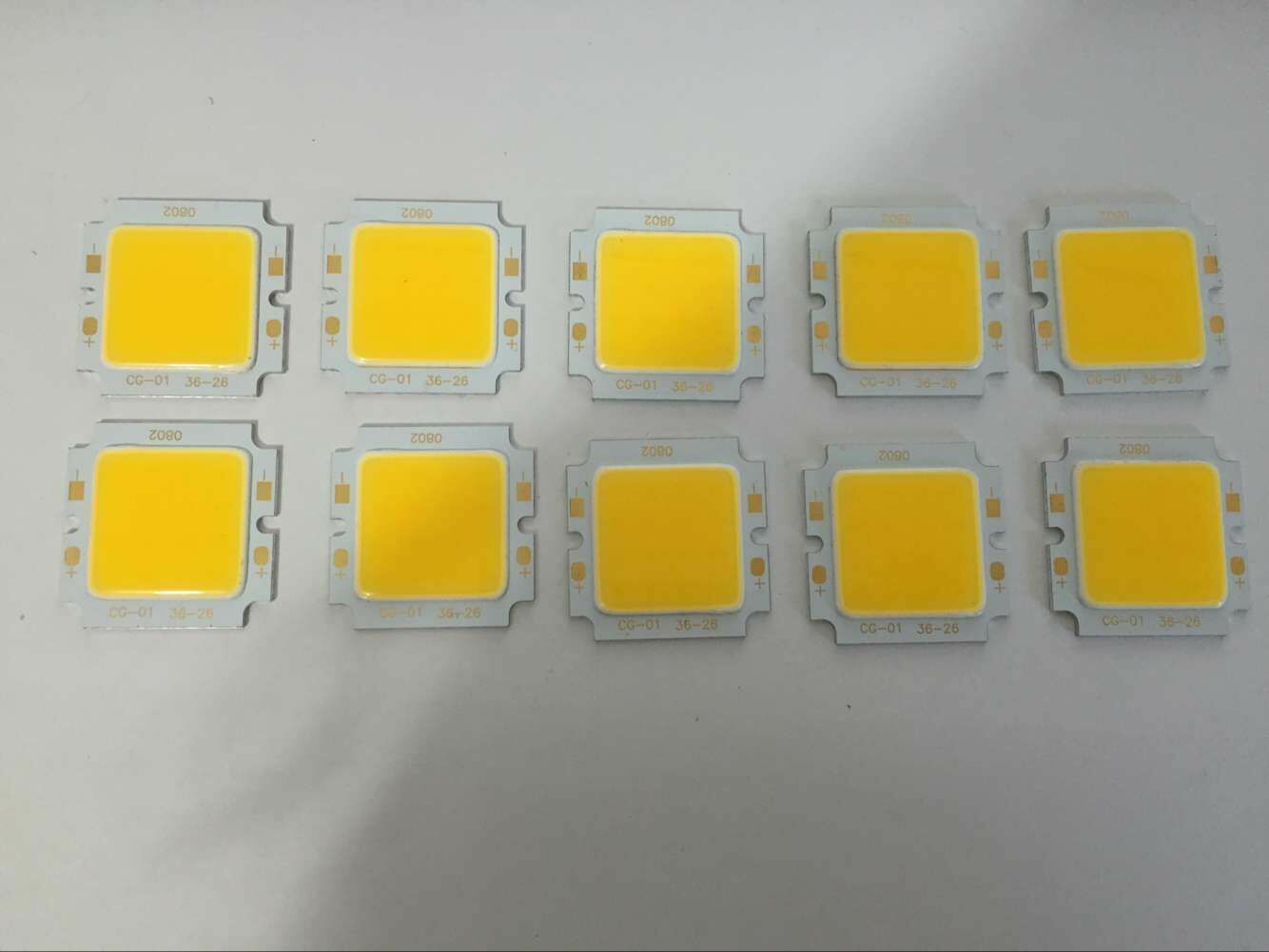 10PCS 10W DC30-36V 300mA 85-95LM/W Warm White LED Light COB Lamp Beads Chip