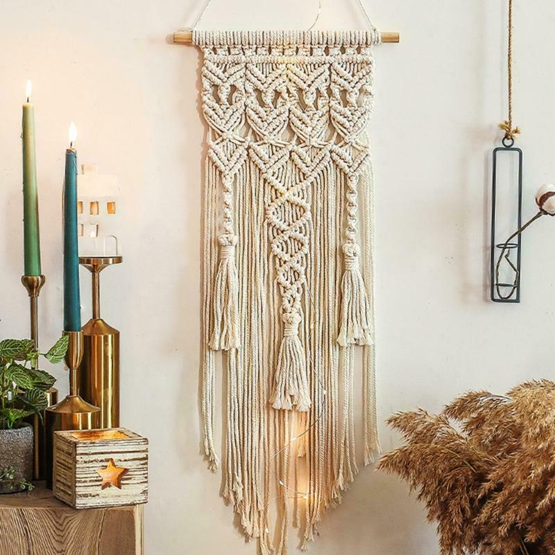 Boho Handwoven Tassel Macrame Wall Hanging Tapestry Ethnic Braided Home Decor