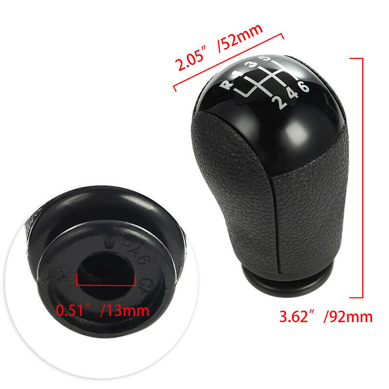 For 2005-2012 Ford Mustang Black 6 Speed Auto Manual Gear Shift Knob Lever PVC