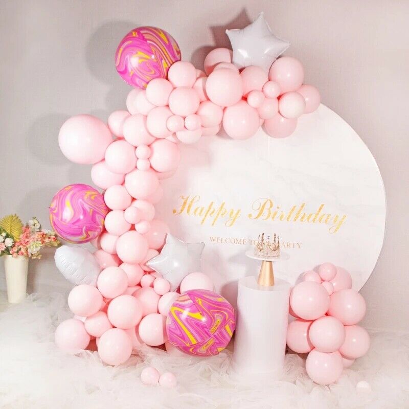 Pink Balloon Chain Combination Birtay Party Wedding Room Decoration Set BallK6A5