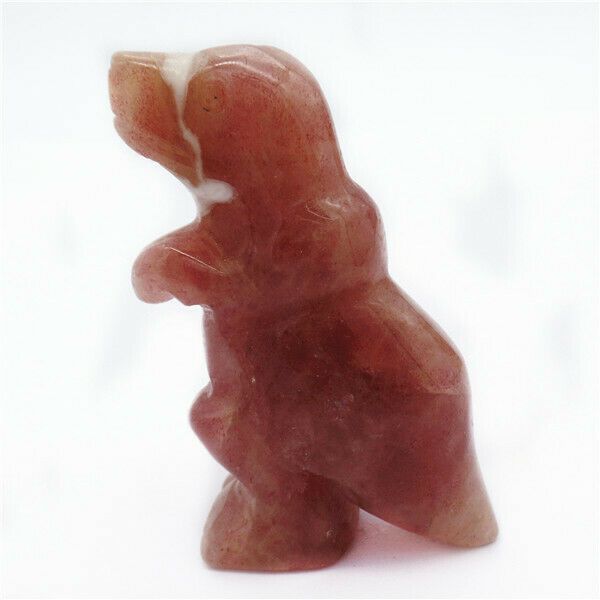 54x33x20mm Strawberry Crystal Carved Dinosaur Decoration Statue Decor HH7947