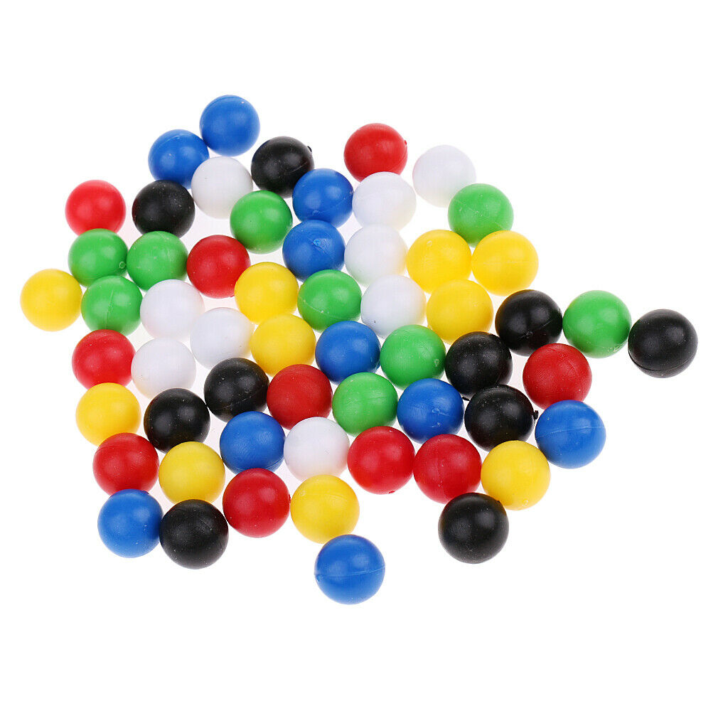 60x Colored Small Plastic Balls Beads Building Blocks Bulk for Desktop Shooting