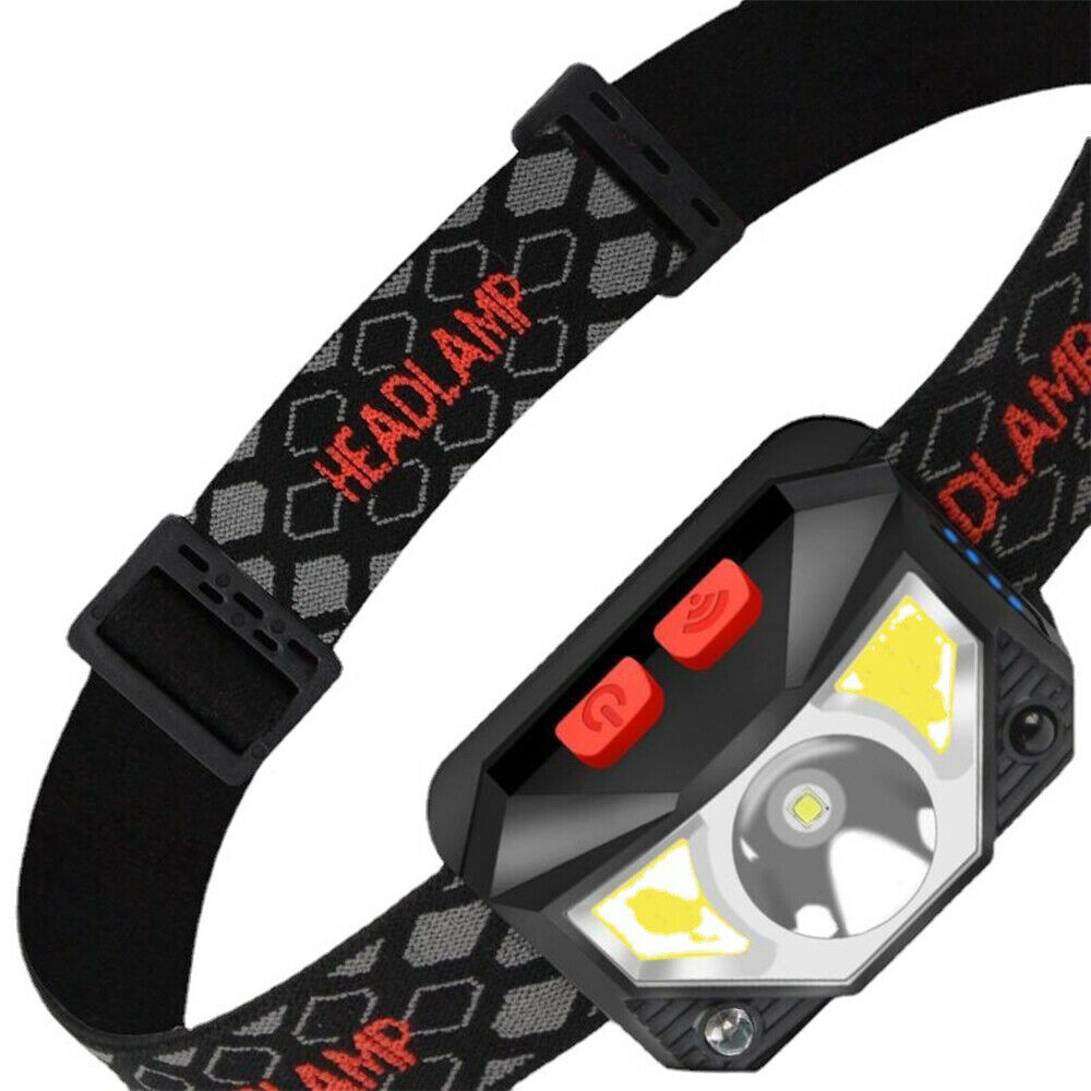 USB Rechargeable Headlight Sensor Super Bright Head Torch Headlamp Waterproof