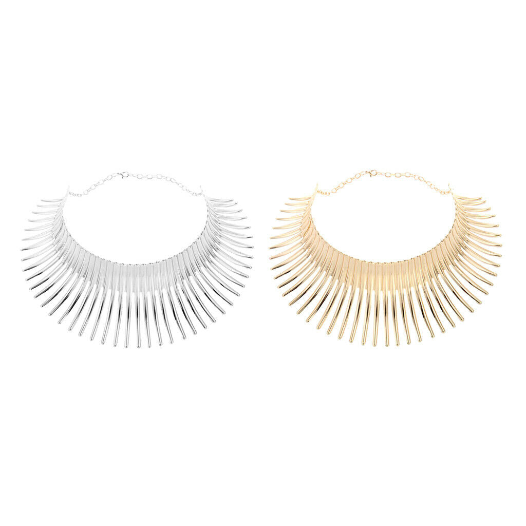 2x Fashion Metal African Style Statement Necklace Chunky Choker Necklace