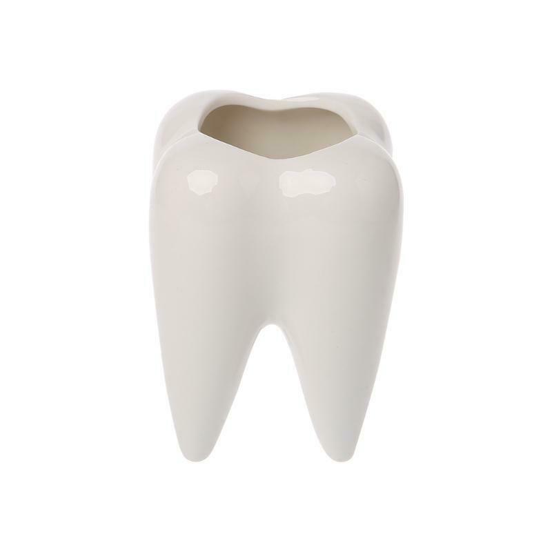 Tooth Shape Ceramic Flower Pot Green Succulent Planter Cactus Container Decor