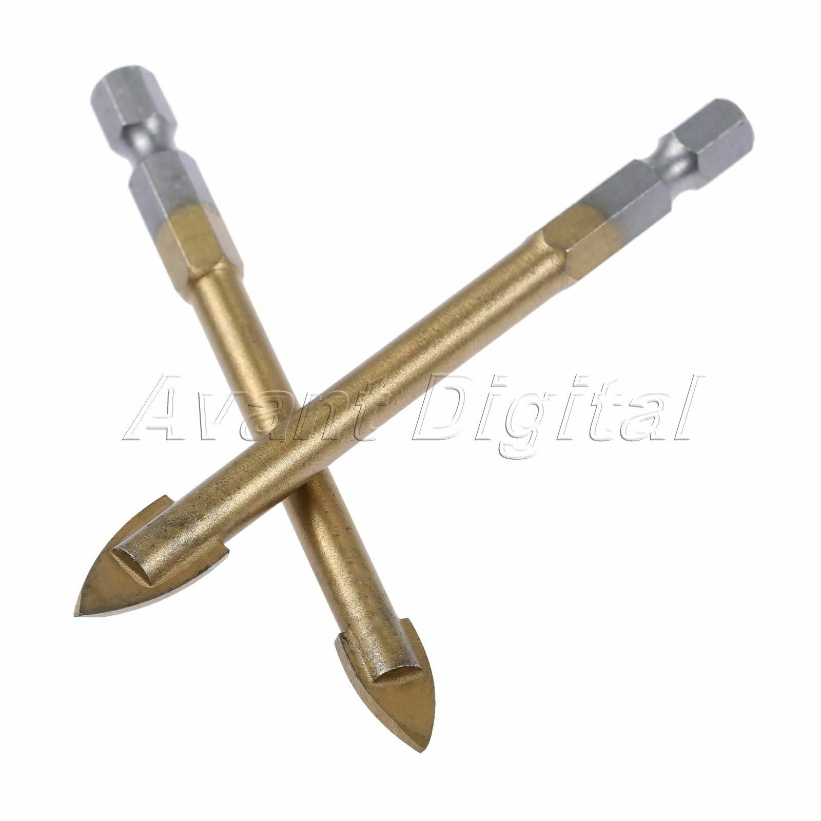 6x Tungsten Carbide Hex Tile Glass Drill Bit Set Titanium Coated 4/5/6/8/10/12mm
