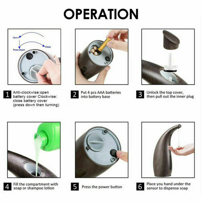 300ML Automatic Soap Dispenser ABS Touchless Handsfree IR Sensor Liquid Home