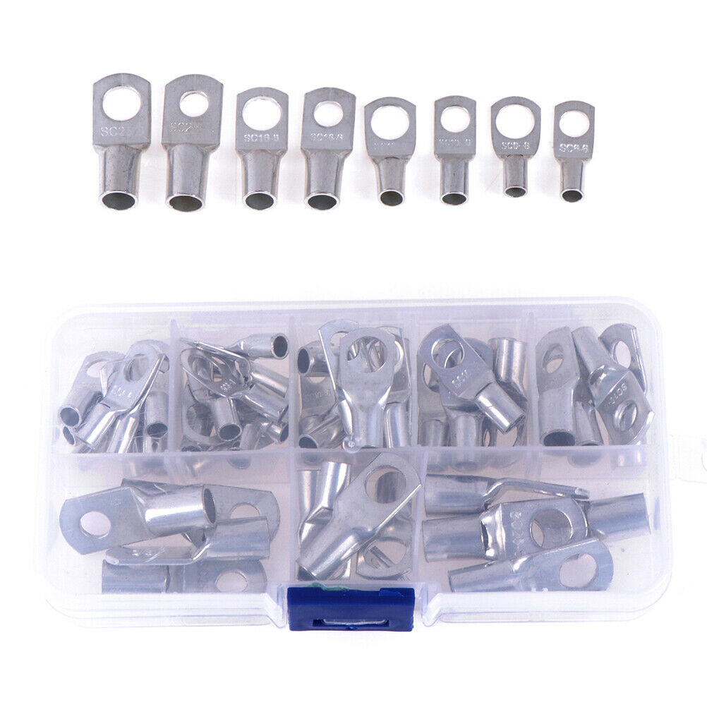 60pcs Electrical Wire Copper Lug Battery Cable Ring Connector Terminal s ^PEX WF