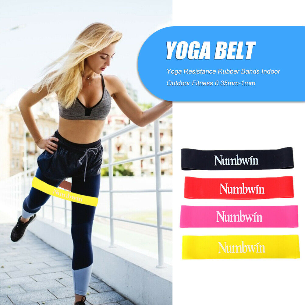 Latex Resistance Band Set for Yoga Workout Black Red Pink Yellow 500mm @
