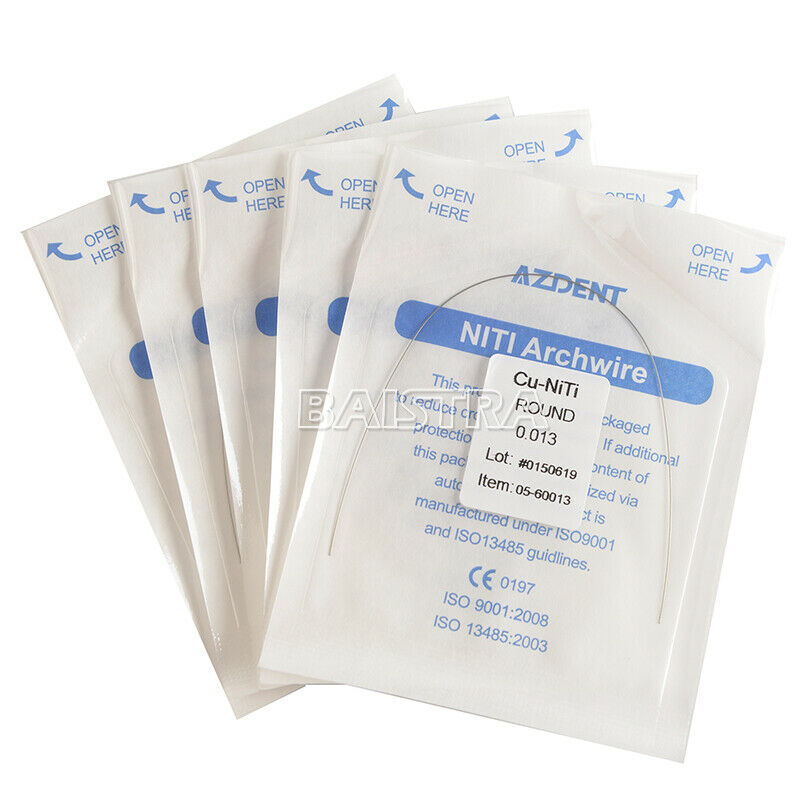50 X AZDENT Dental Orthodontic Cu-NITI ROUND 0.013 Arch Wires