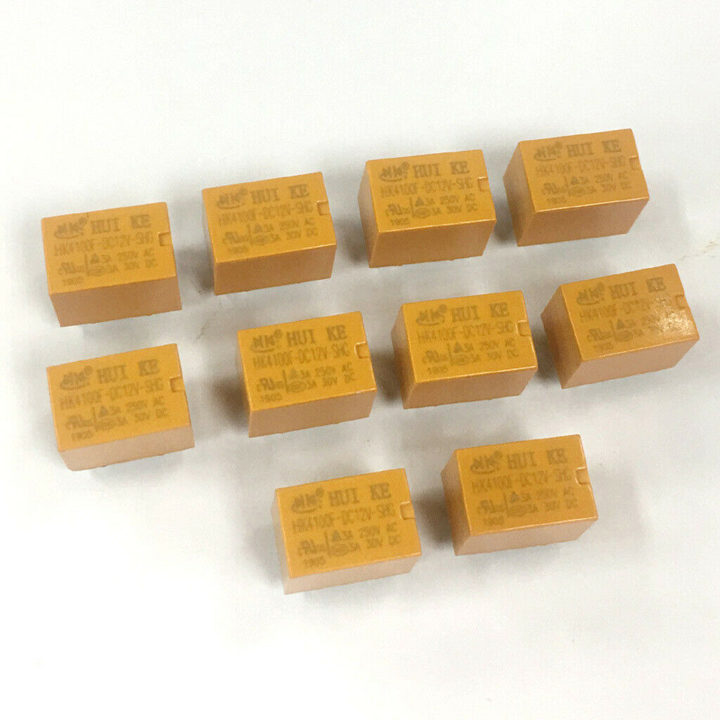 10 Pieces Relay 6 Pin HK4100F-DC12V-SHG DC 5/12/24V For General Electric - DC12V