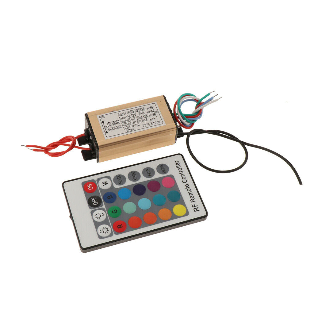 AC 12V to 24V 3W to 18W 24 Button Wireless Remote Control RGB Light Driver
