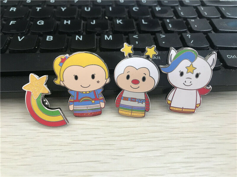Hallmark Pins Itty Bittys Rainbow Brite Twink Starlite Horse 4pcs Set New Loose