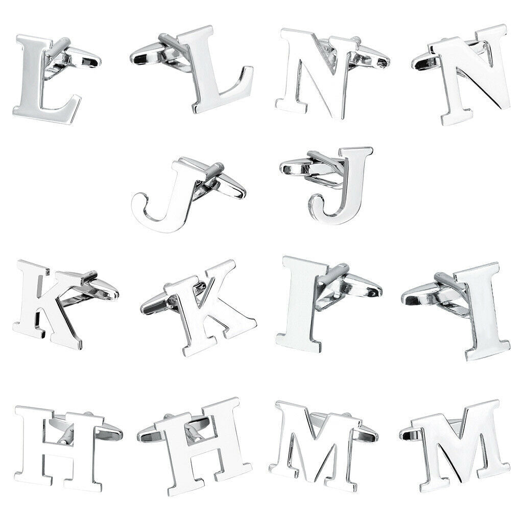 Men's Cuff Links Initial Personalized Capital Alphabet Letters Cufflinks N