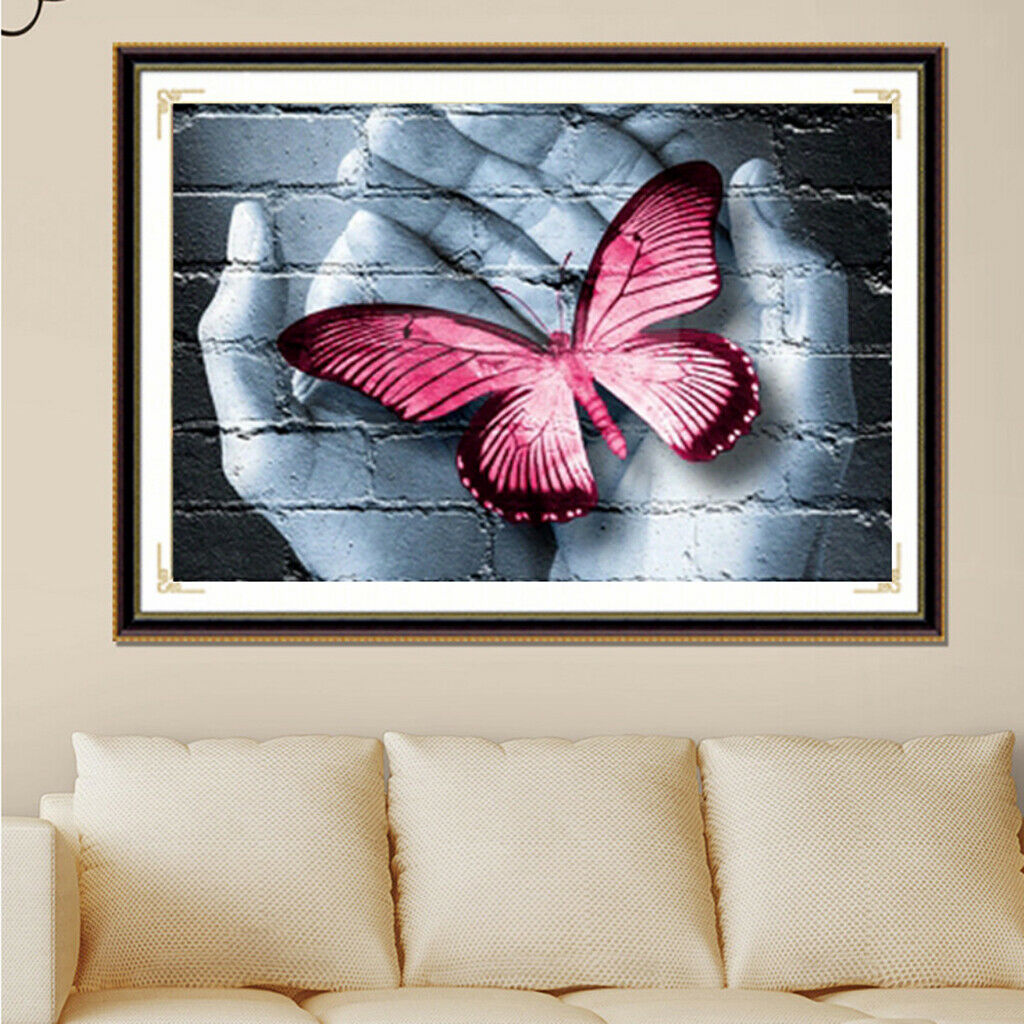 Palm Butterfly Full Drill 5D DIY Diamond Painting Kit Cross Stitch Crystals