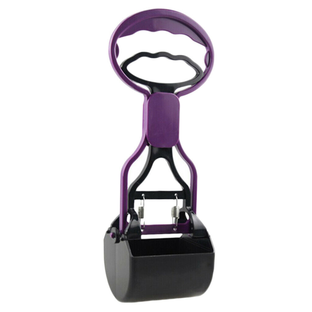 Portable Dog Poop Scooper Long-handle Pet Litter Remover Purple/Yellow