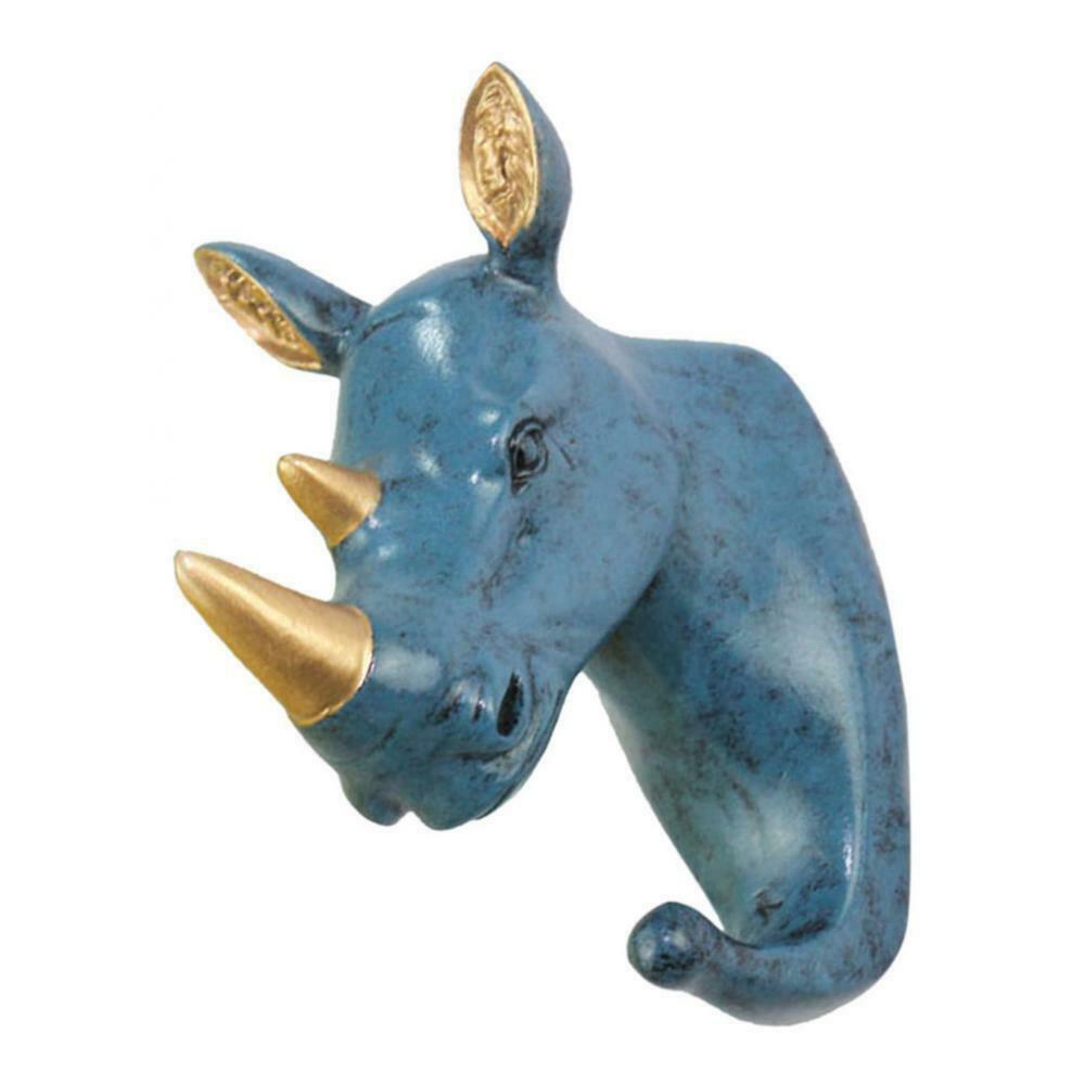 Animal  Royal Blue   Decorative Wall Hook   f/ Club Wall Ornament Rhinoceros