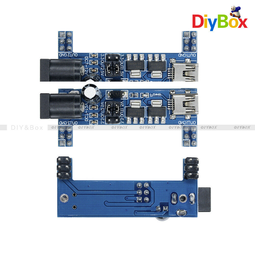 5Pcs MINI USB MB102 Breadboard Power Supply Module 3.3V 5V Solderless Arduino
