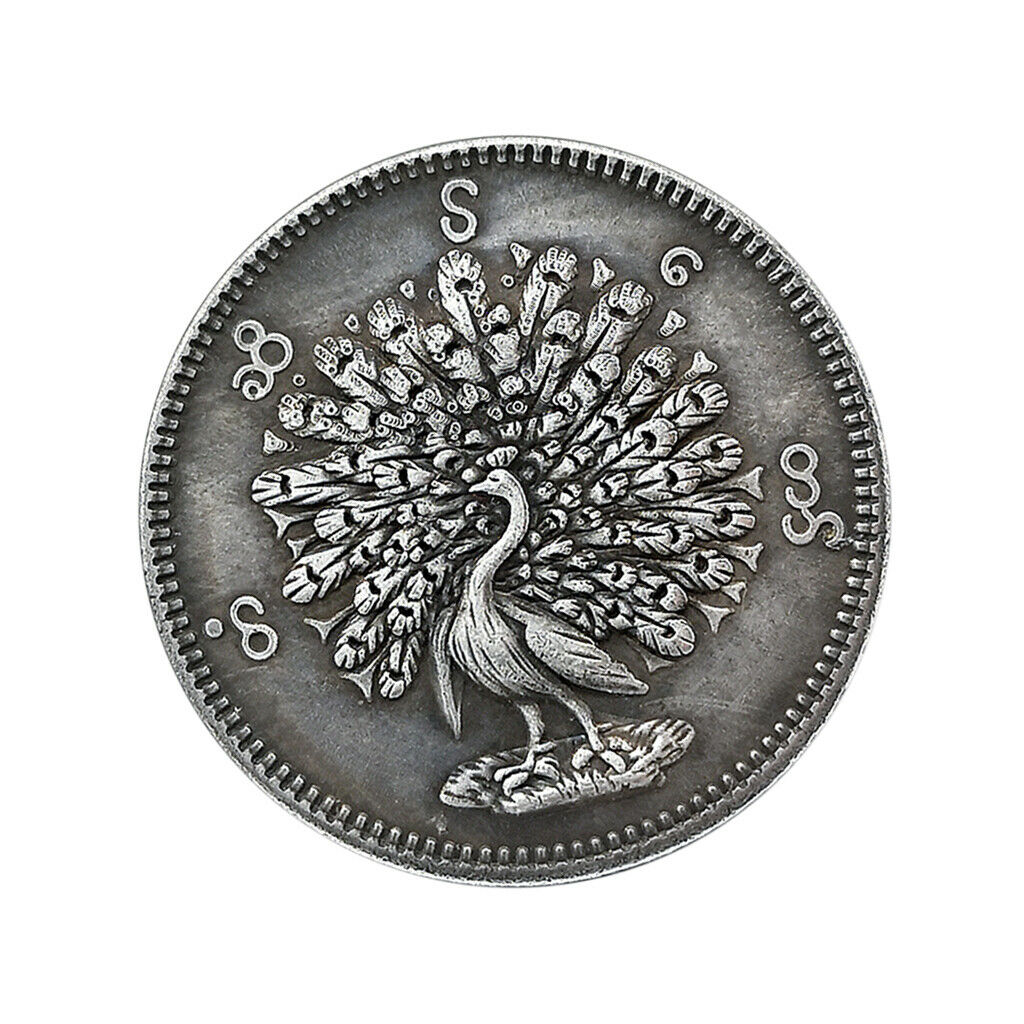 Hand Carved Commemorative Coin Myanmar Peacock Collection Pendant Gifts