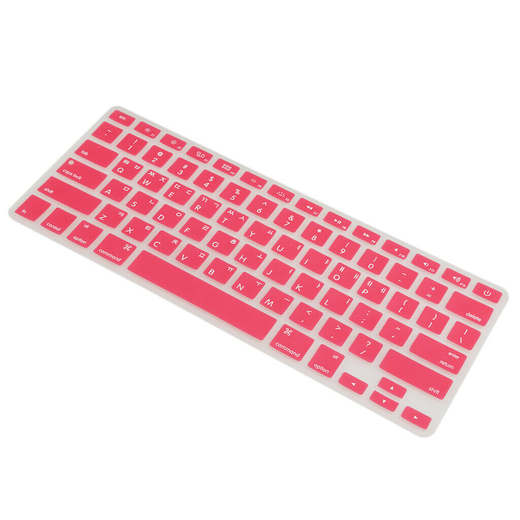 Korean / English Silicone Keyboard Cover Protector for  Pro 13" 15" - Red