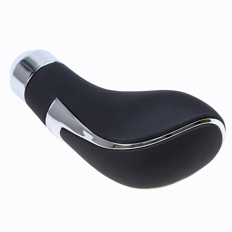 5/6 Speed Manual MT Leather Car Gear Shift Knob Lever Stick Aluminum Sliver