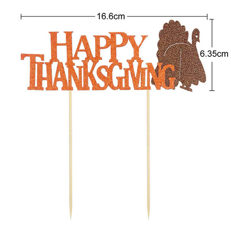 Happy Thanksgiving turkey cake card insert topper decoration party decora.l8