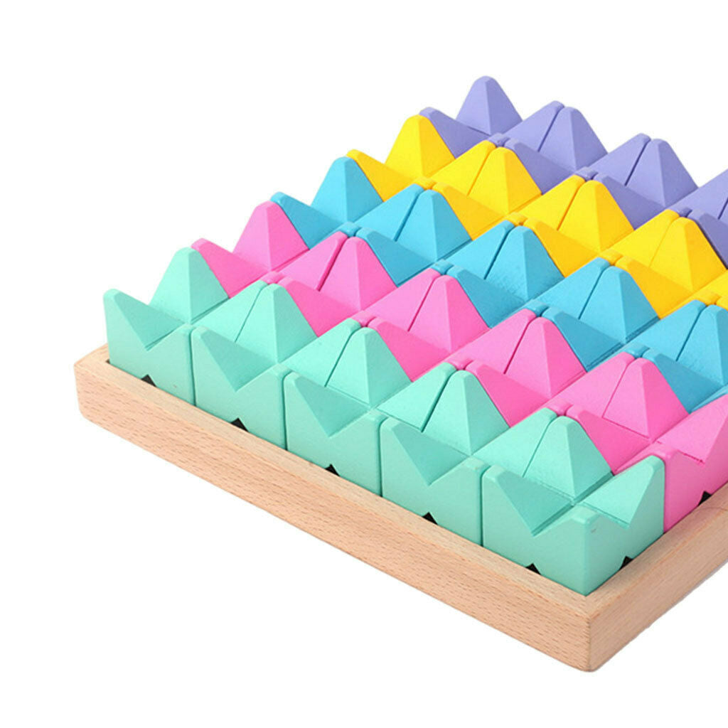 Geometric Shape Match Stacker Puzzle Board Educational Stacking