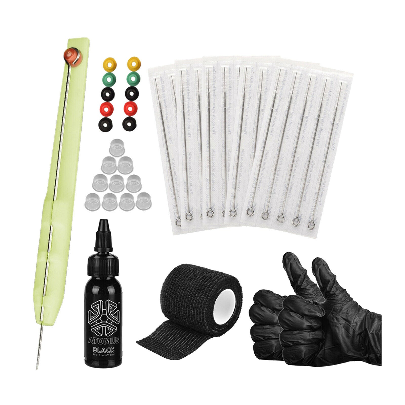 Tattooing Art Hand Poke Pen Stick Tattoo Complete Set Bandage Grommets DIY
