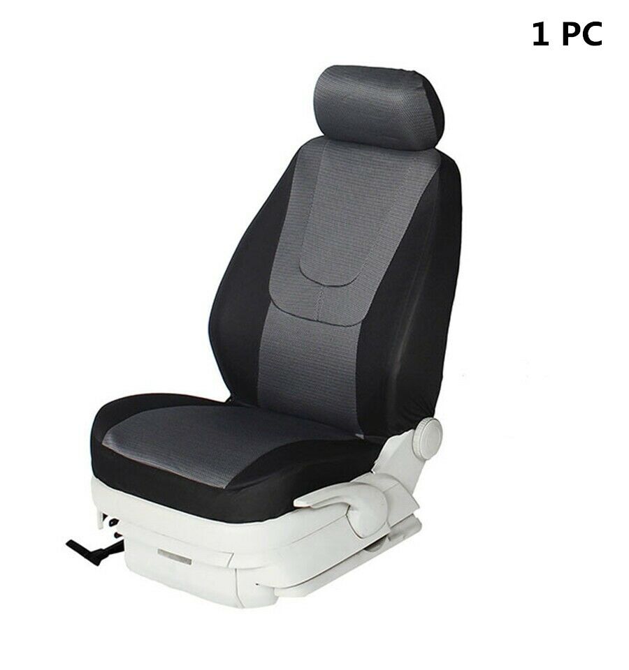1PC Universal Car Seat Covers Black Polyester+Cotton Protector fits Bucket Seats