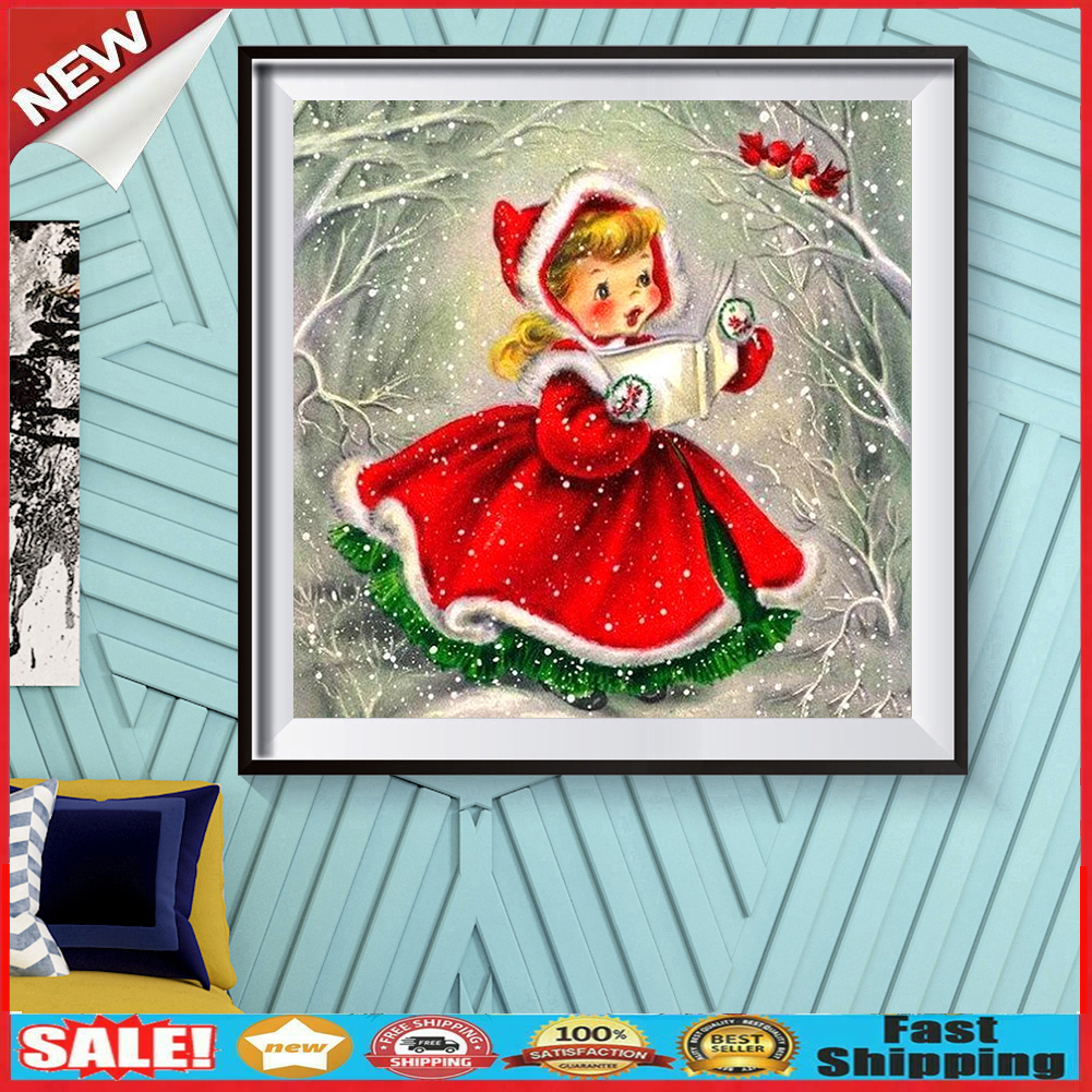 Little Girl 5D DIY Full Round Drill Diamond Picture Rhinestone Cross Stitch @