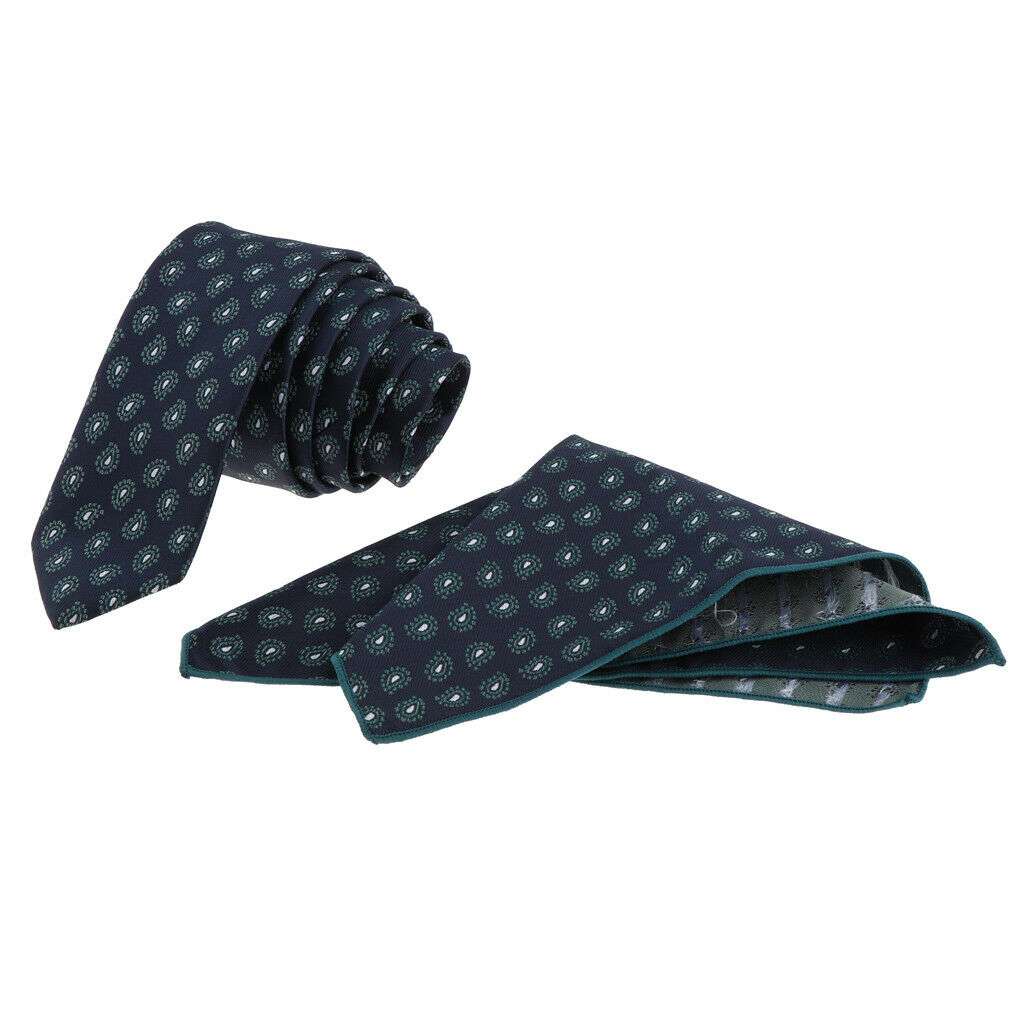 Men's Jacquard Tie Necktie Hanky Handkerchief Set Wedding Business Neckwear 3