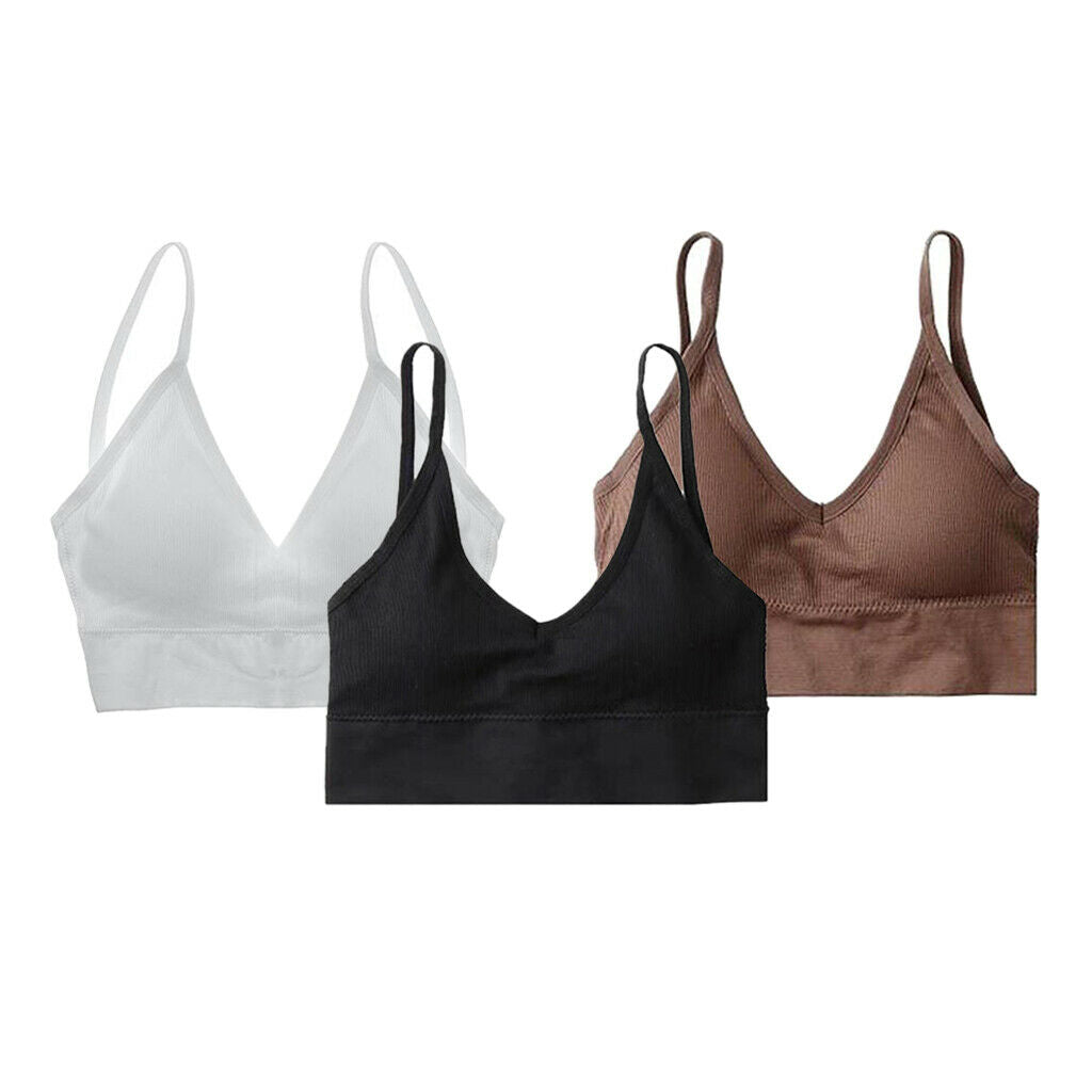3x Women's Removable Padded Bralette Comfort Bra Tank Top Vest Yoga Bra