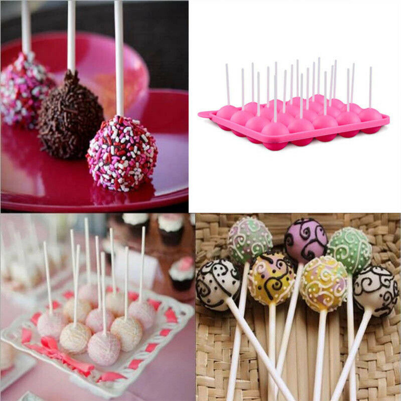 20 Holes Silicone Chocolate Mold Lollipop Sphere Maker Baking Mold Ice TrayBDAU